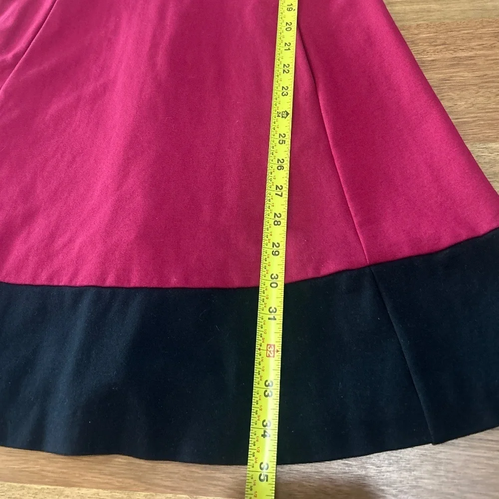 Kate Spade Colorblock Bell Sleeve Ponte Dress Cranberry Burgundy Size M
